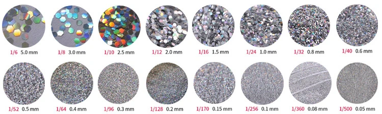 1/256" Fine Aluminum Glitter Powders for Plastic Injection